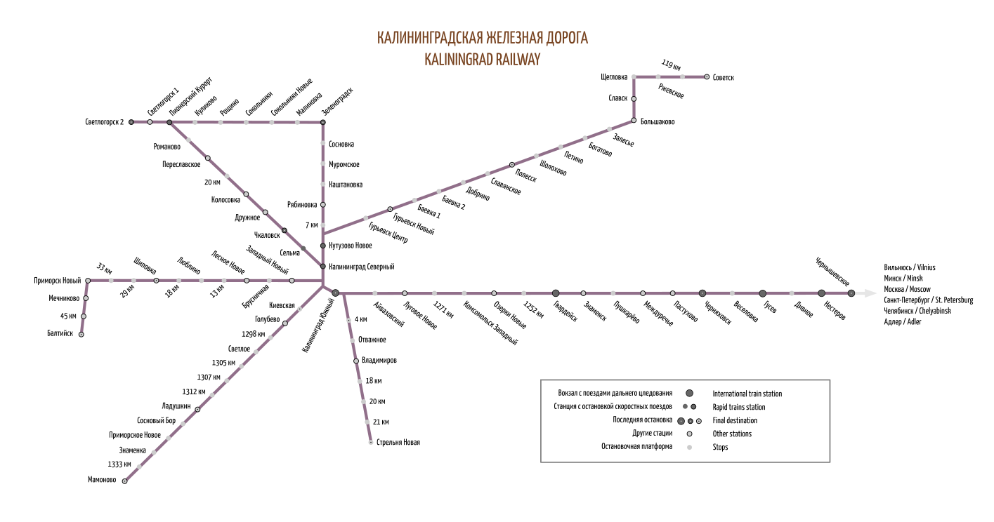 Калининградская жд карта